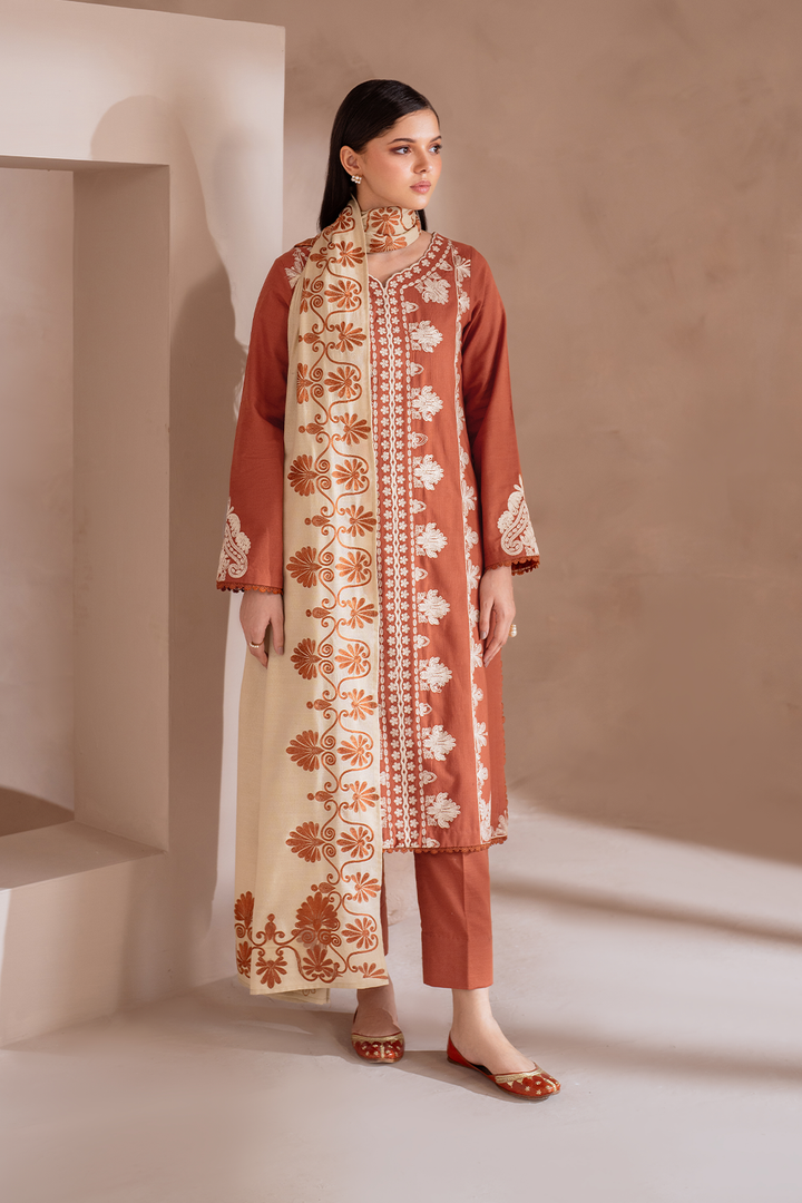 UE-368 Embroidered Khaddar