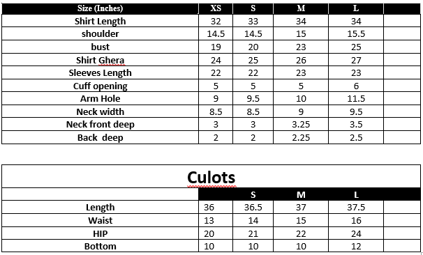 IP-269 Embroidered Lawn Size Chart