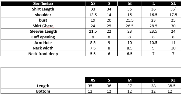 IP-282 Printed Lawn Size Chart