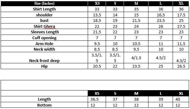 IP-284 Printed Lawn Size Chart