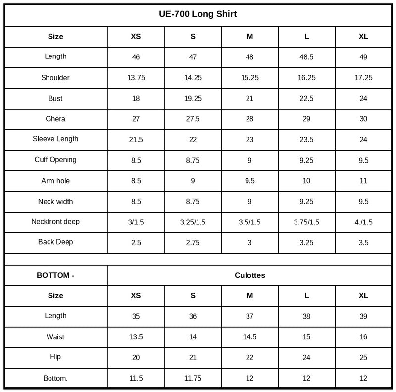 Size Chart Image