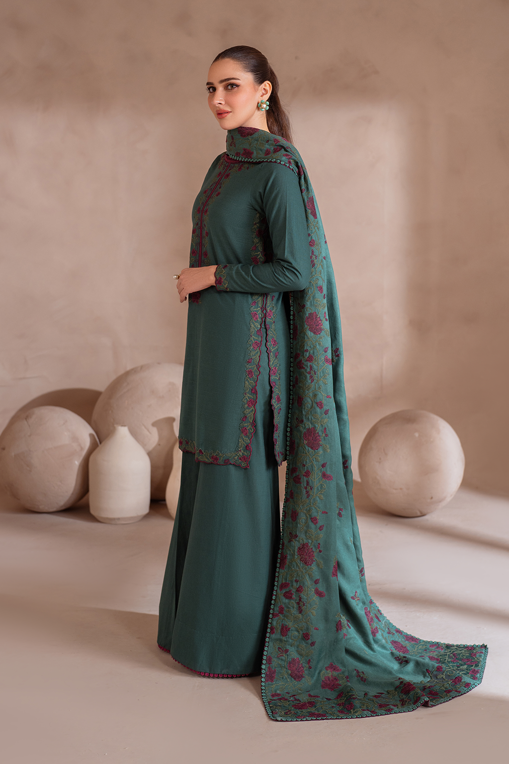 UE-370 Embroidered Khaddar