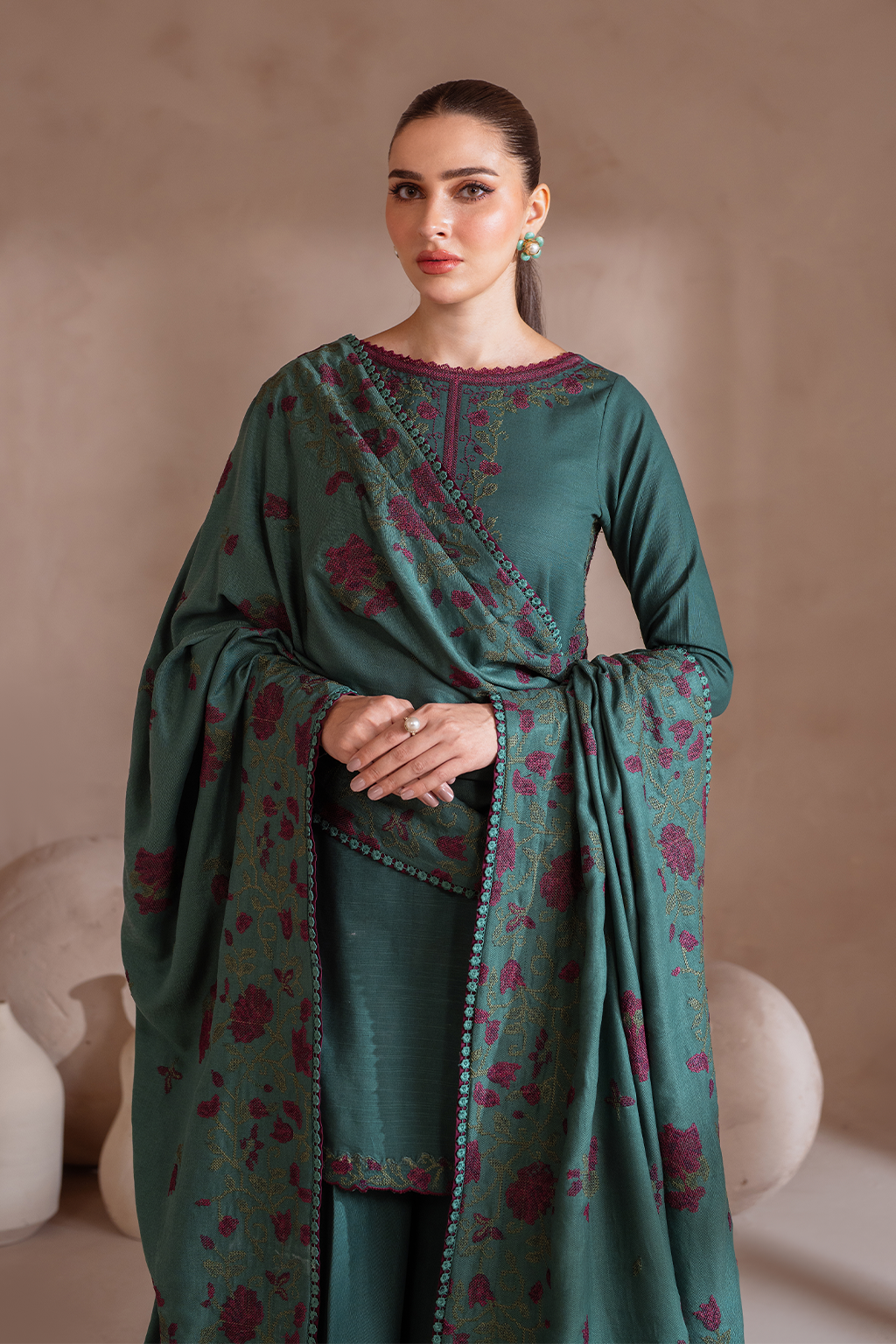 UE-370 Embroidered Khaddar