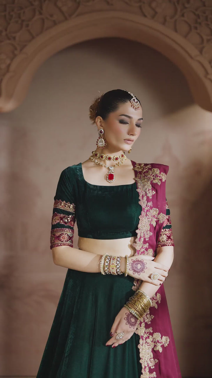 IV-65 Embroidered Velvet ( Lehnga Choli )